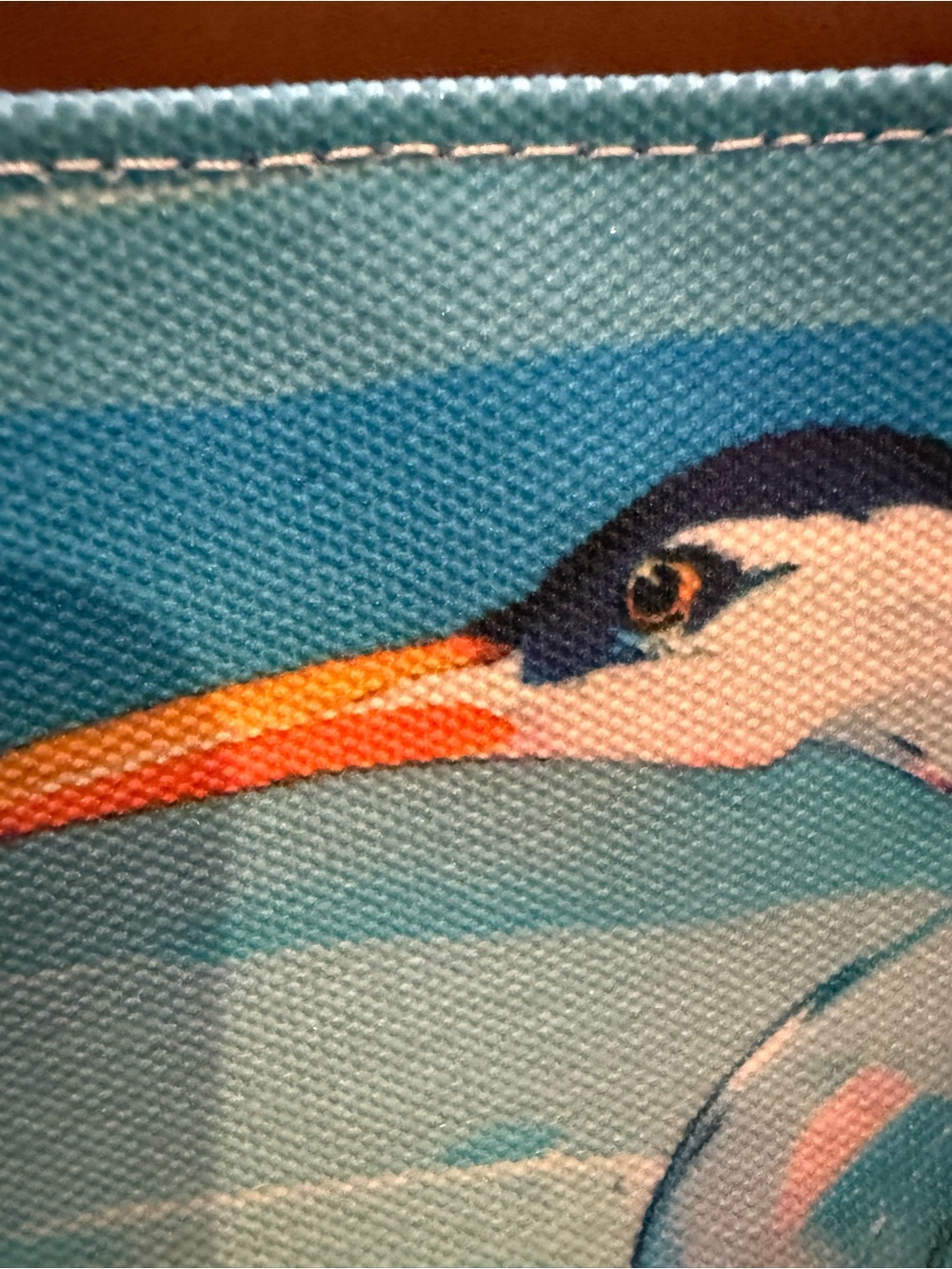 Canvas Blue Heron Watercolor Print Tote Bag Large Beach Coastal Zipper NWT Nice! - Picture 8 of 11